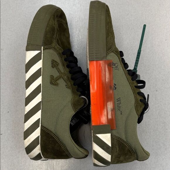 Off-White Olive Green Men's Sneakers - Picture 4 of 7